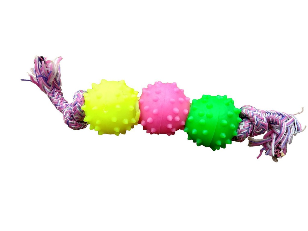 PELOTA PUAS DE GOMA X3 SOGA ALPINA 8MMX40CM