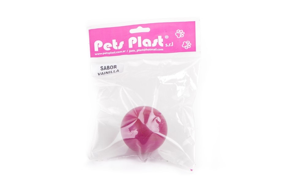 PELOTA DE PLASTICO SABOR VAINILLA MEDIANA - PETS PLAST