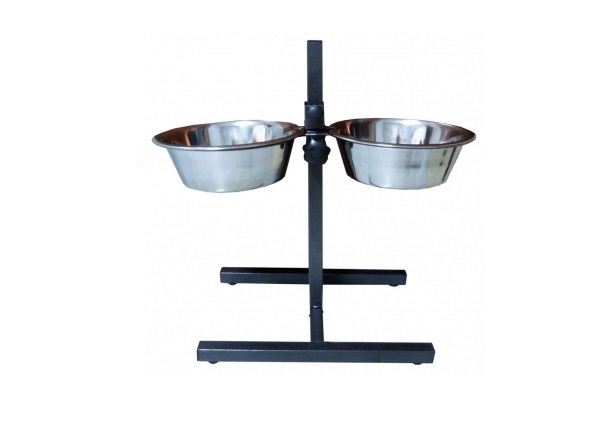 COMEDERO INOX BASE AJUSTABLE 2X28CM - PER-ROS