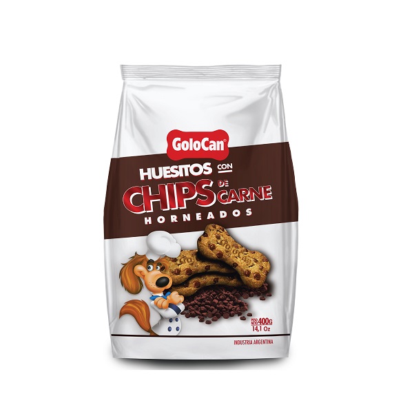 HUESITOS CON CHIP DE CARNE X 400 GRS - GOLOCAN