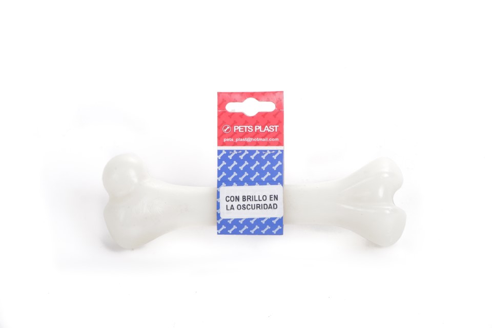 HUESO PLASTICO GRANDE CON BRILLO EN LA OSCURIDAD - PETS PLAST