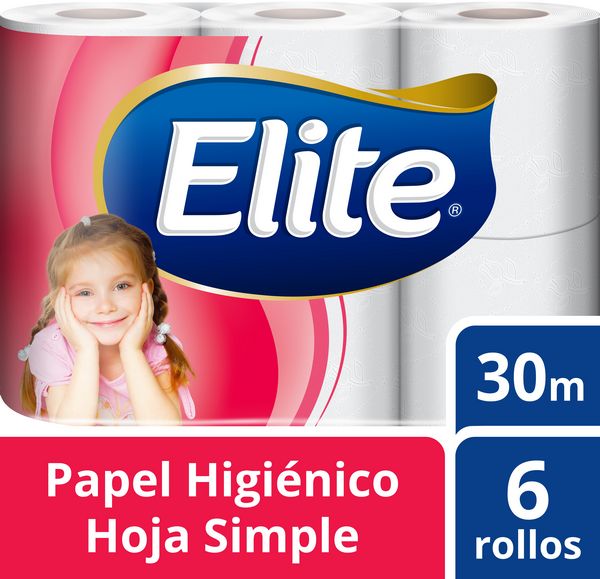 Papel Higienico Elite Hoja simple X 6 Unidades