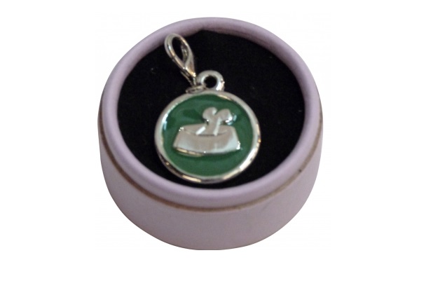 PENDIENTE MEDALLA COLOR C/COMEDERO HUESO  PER-ROS