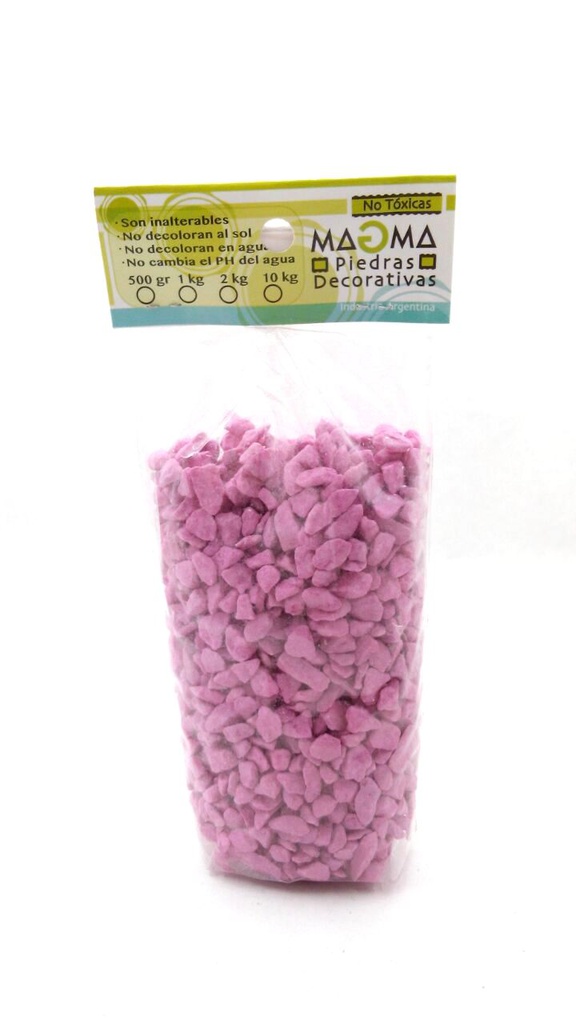 PIEDRA DECORATIVA LINEA AQUA FUCCIA X500GRS
