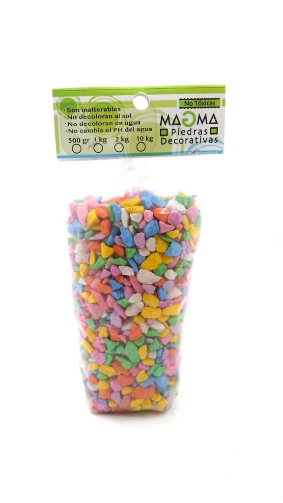 PIEDRA DECORATIVA LINEA AQUA MEZCLA CLARA X500GRS