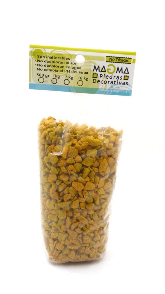 PIEDRA DECORATIVA LINEA AQUA MOSTAZA X500GRS