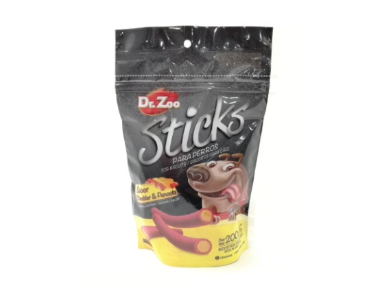 STICKS CHEDDAR Y PANCETA DOYPACK X 200GR - DR.ZOO