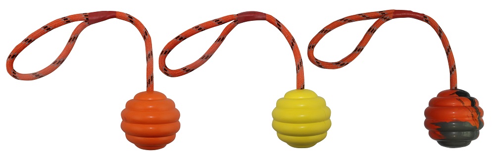 WAVY RUBBER BALL WITH ROPE 6X30CM ER062 - CANCAT