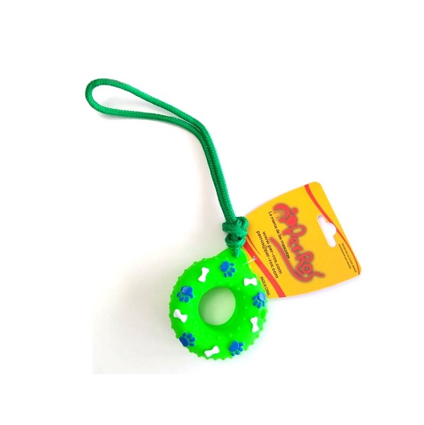 JUGUETE RUEDA CON PUNTAS 9,5 CM CON CORDON LARGO - PER-ROS