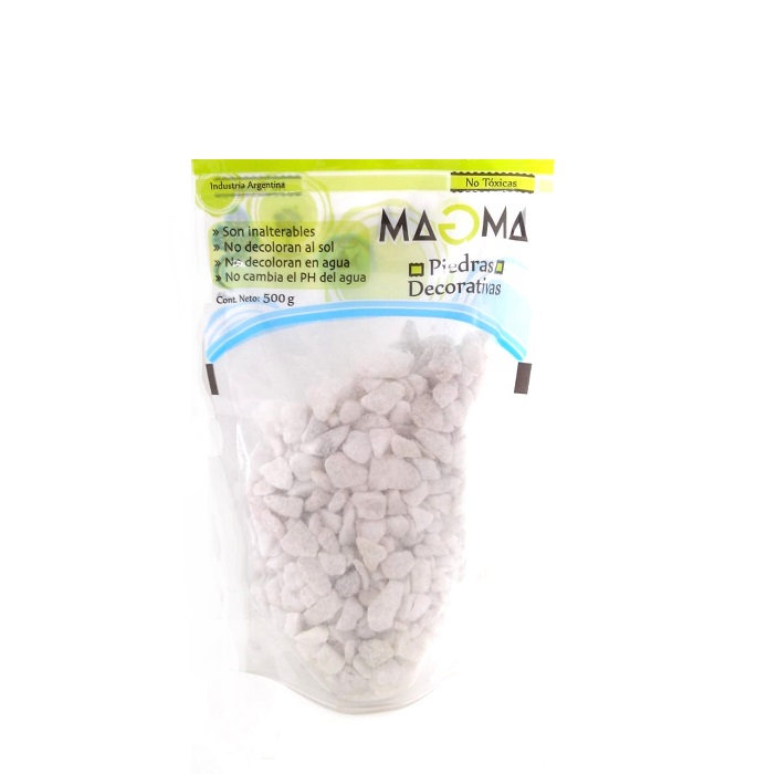 PIEDRA DECORATIVA AQUA NATURAL BLANCA X 500GR