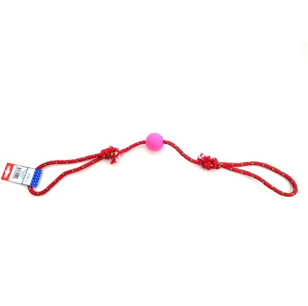 PELOTA DE GOMA CHICA CON SOGA ALPINA 8MMX65CM S101 - PET PLAST