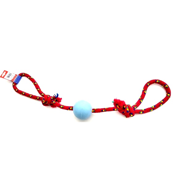 PELOTA DE GOMA GRANDE CON SOGA ALPINA 15MMX75CM S105 - PET PLAST