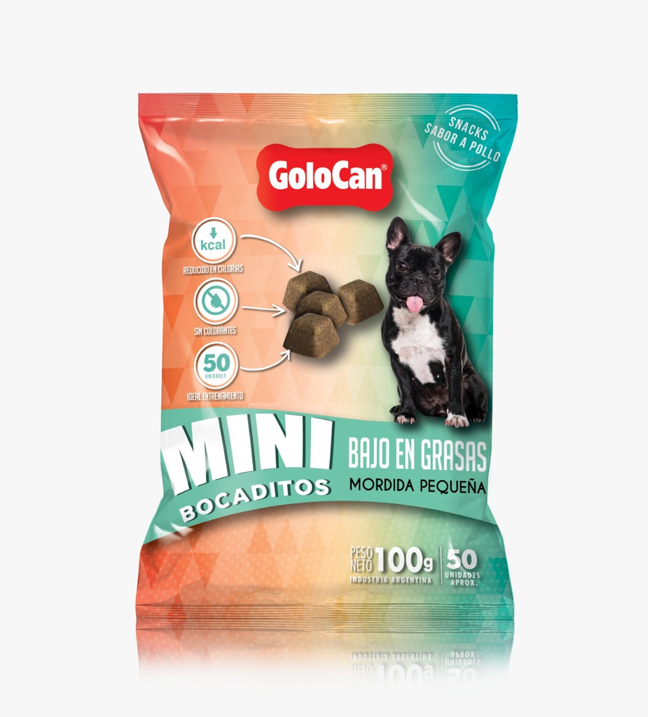MINI BOCADITOS BAJO EN GRASAS 20 UNID X 100 GRS - GOLOCAN