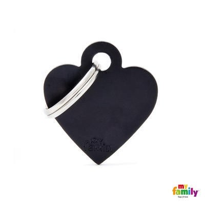 MEDALLA BASIC SMALL HEART ALUMINUM BLACK MFB35 - MY FAMILY