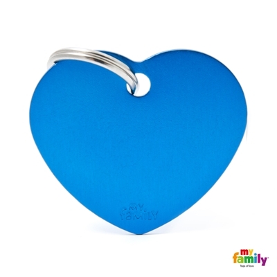 MEDALLA BASIC BIG HEART ALUMINUM BLUE MFB28 - MY FAMILY